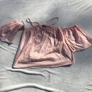 Pastel Pink Off-Shoulder Blouse